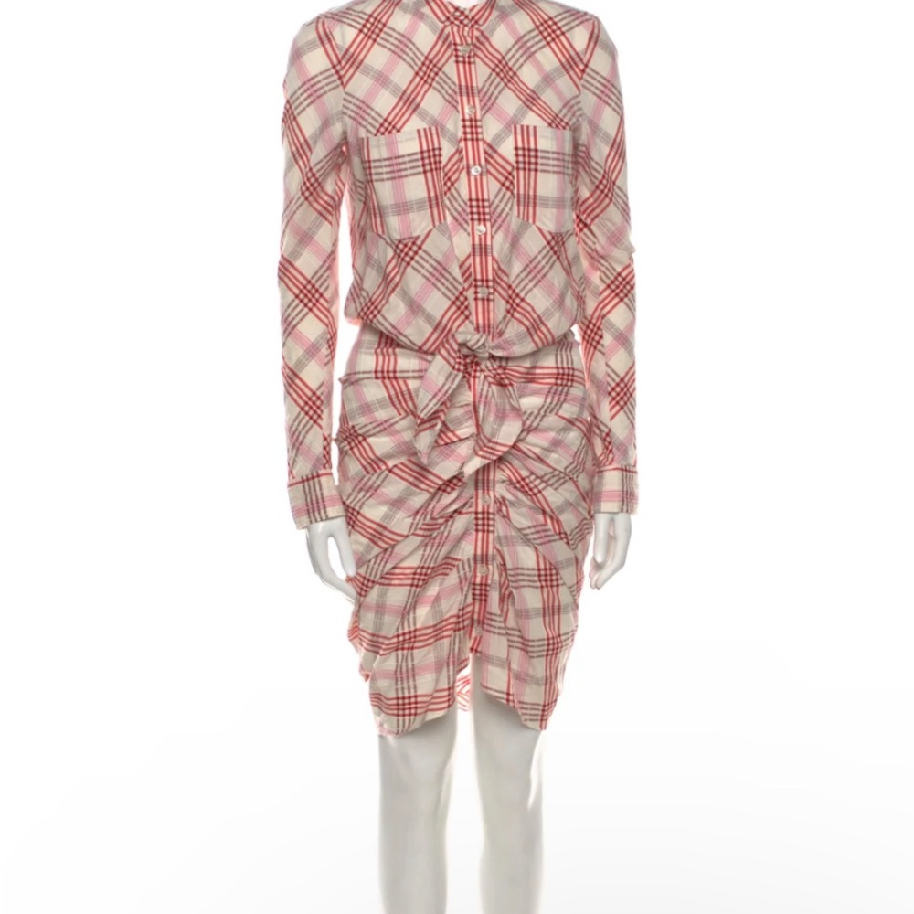 Veronica Beard Red and White Plaid Dress